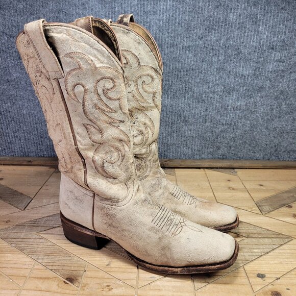 Shyanne Distressed Boots Women's 9.5 Brown Leather Western Cowgirl Snip Toe - Picture 1 of 16